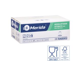 Podajnik ręczników MERIDA LUX CUT za 125 zł netto z 2 kartonami ręczników TOP AUTOMATIC RAB302